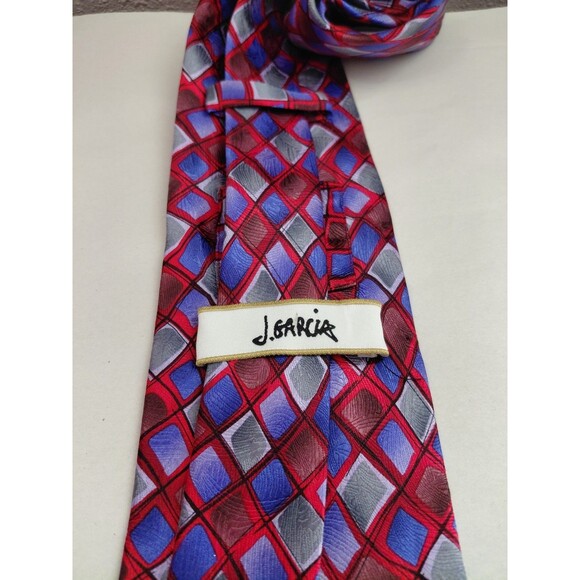 J. Garcia Limited Edition Facets II Silk Tie Jewel Toned 3.75"x 58" - Picture 3 of 8